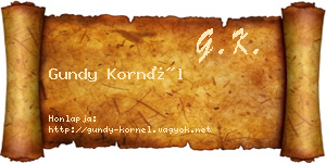 Gundy Kornél névjegykártya